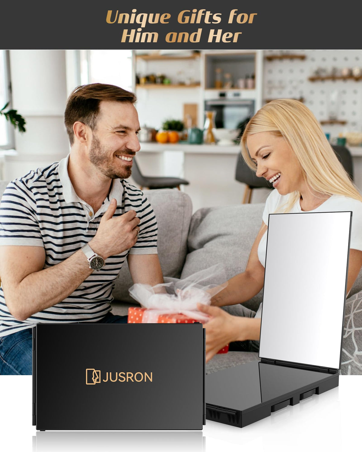 JUSRON hair mirror packaging with protective film