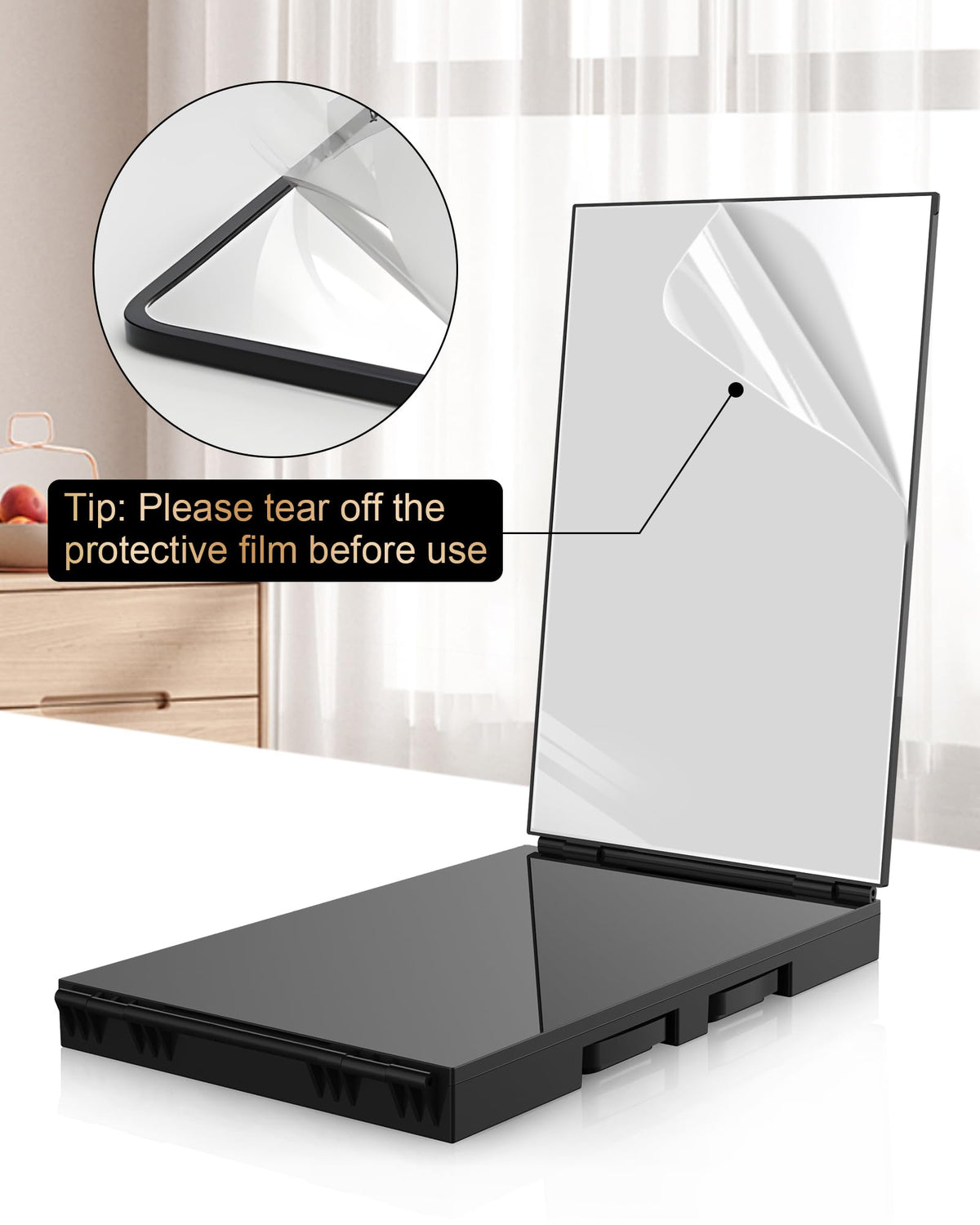 JUSRON mirror with USB charging cable