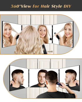 JUSRON self hair cutting mirror adjustable height feature