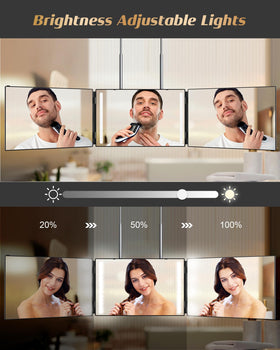 JUSRON Self Hair Cutting Mirror back view showing USB charging port