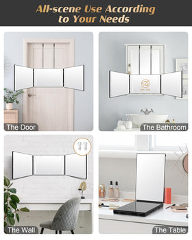 JUSRON Self Hair Cutting Mirror hanging on a door