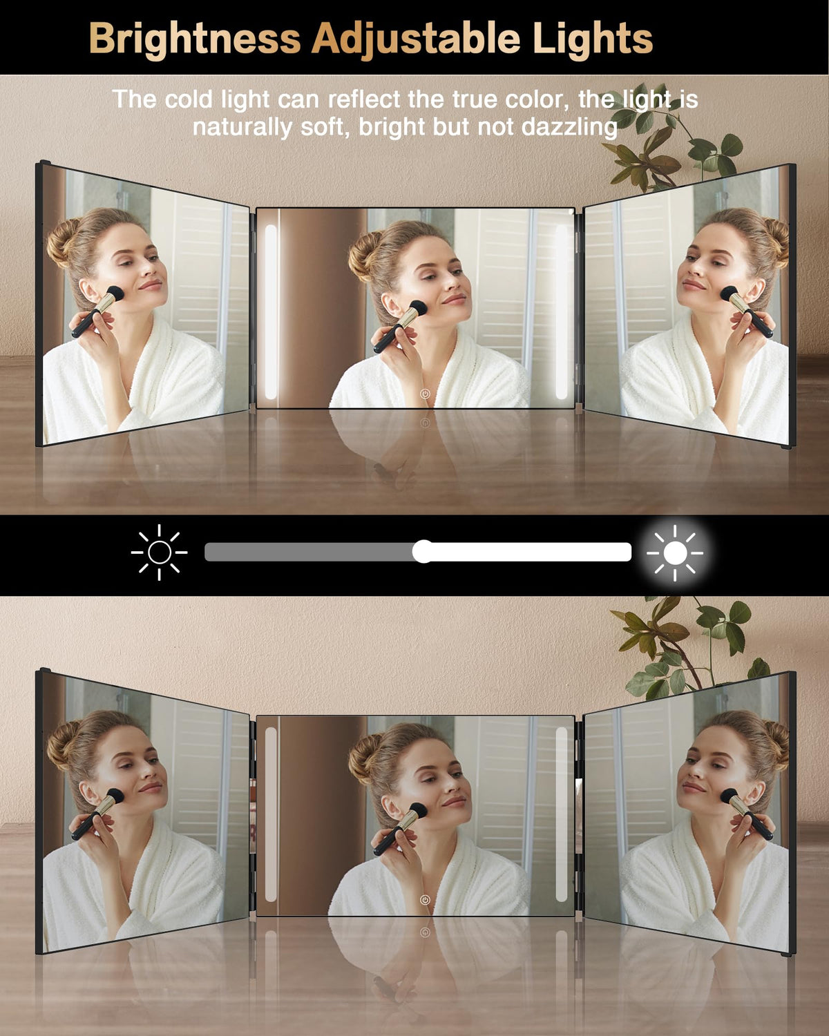 JUSRON self hair cutting mirror in use
