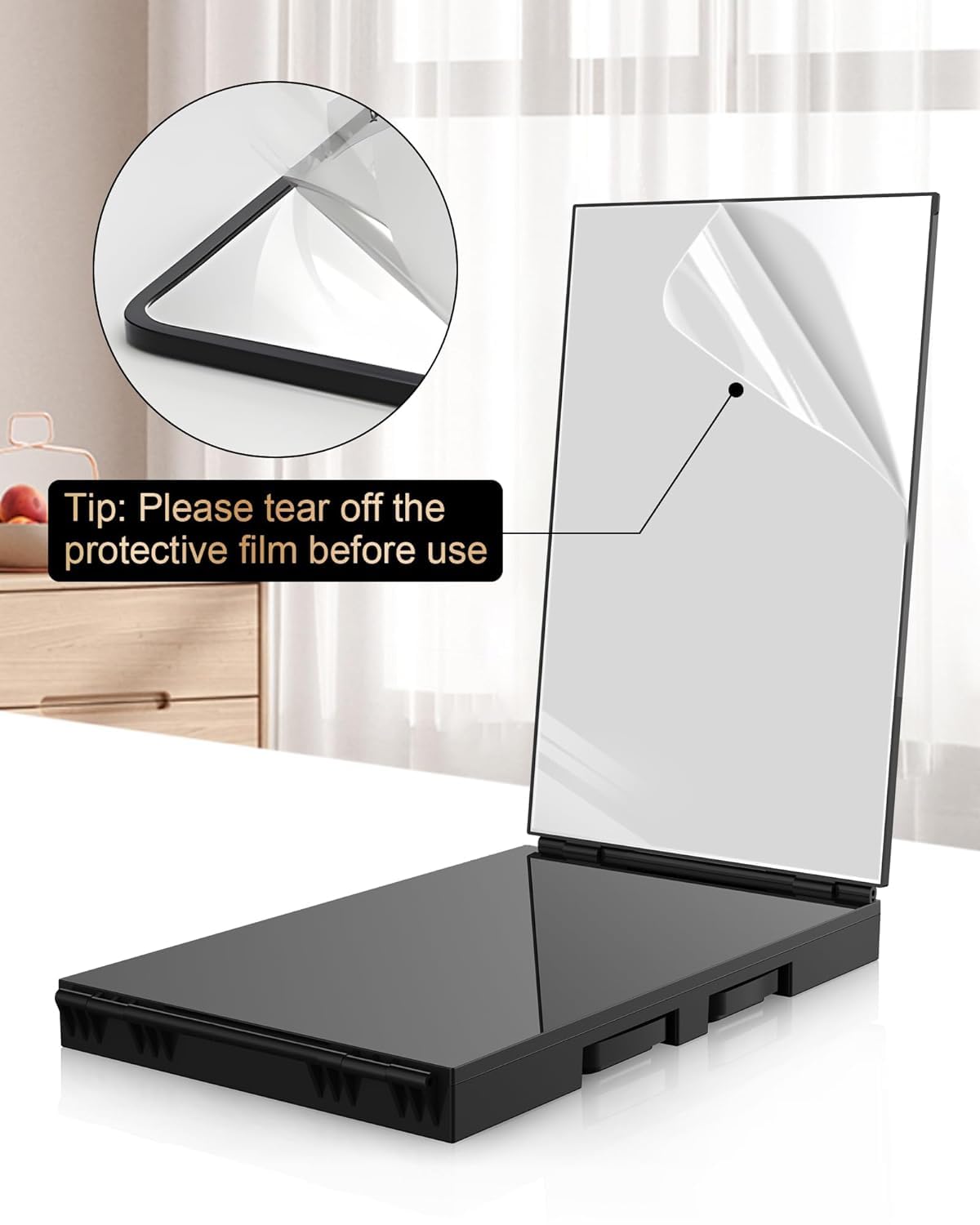 JUSRON Self Hair Cutting Mirror in use for hair dyeing