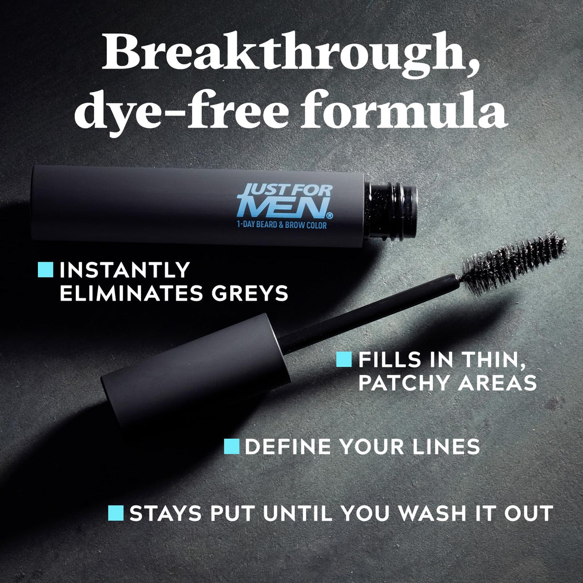 Just for Men 1-Day Beard & Brow Color application process on beard
