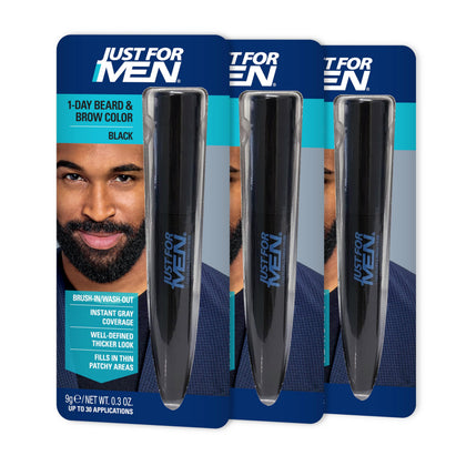 Just for Men 1-Day Beard & Brow Color Black packaging front view
