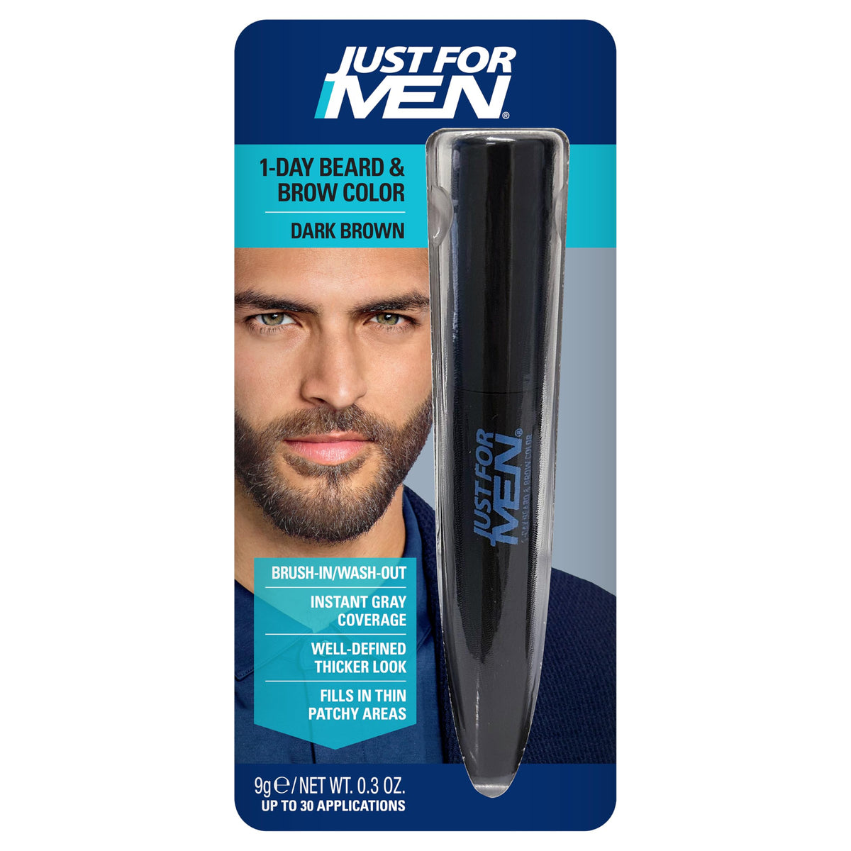 Just for Men 1-Day Beard & Brow Color Dark Brown front view