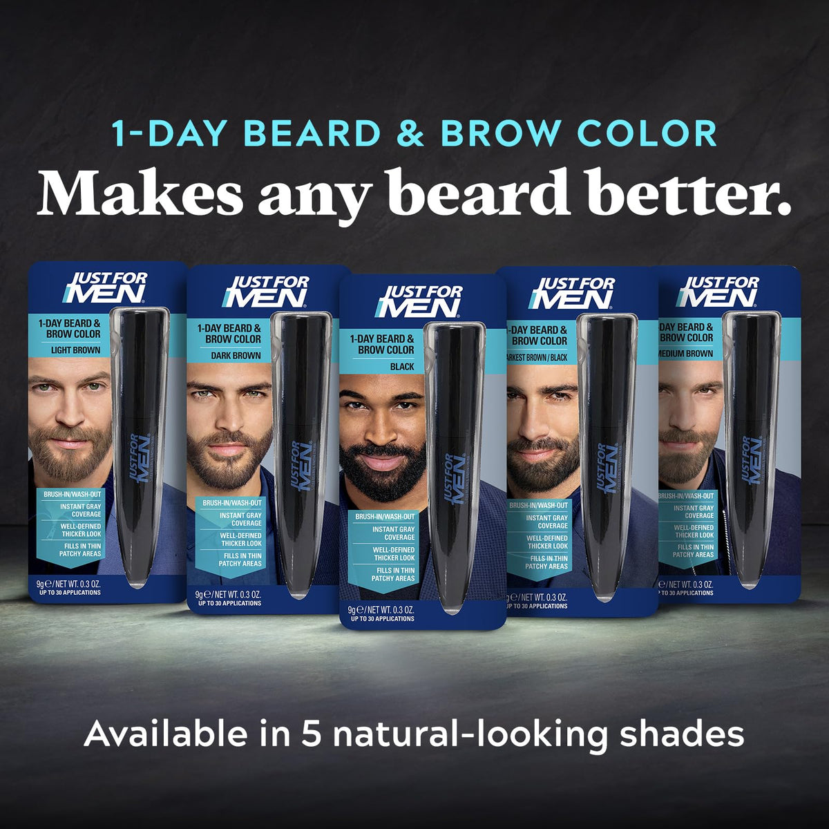 Just for Men 1-Day Beard & Brow Color instructions on back