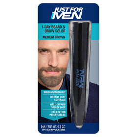 Just for Men 1-Day Beard & Brow Color Medium Brown packaging front view