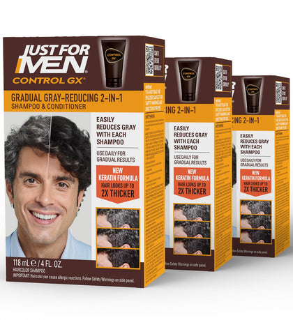 Just for Men Control GX 2-in-1 Shampoo & Conditioner 3 Pack front view