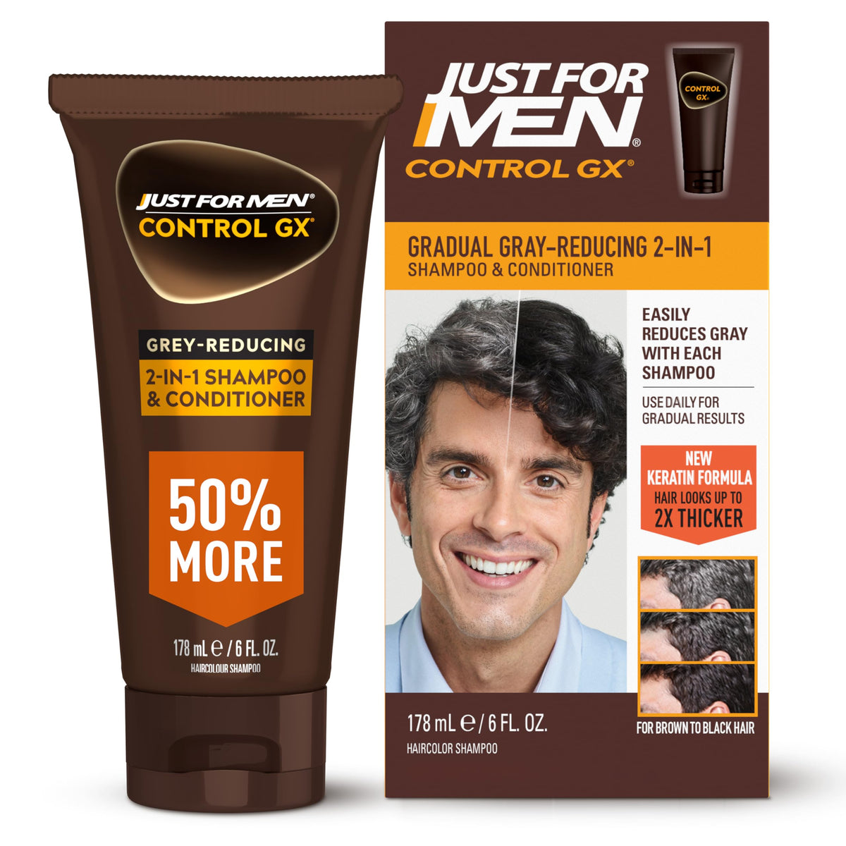 Just for Men Control GX 2-in-1 Shampoo & Conditioner front view