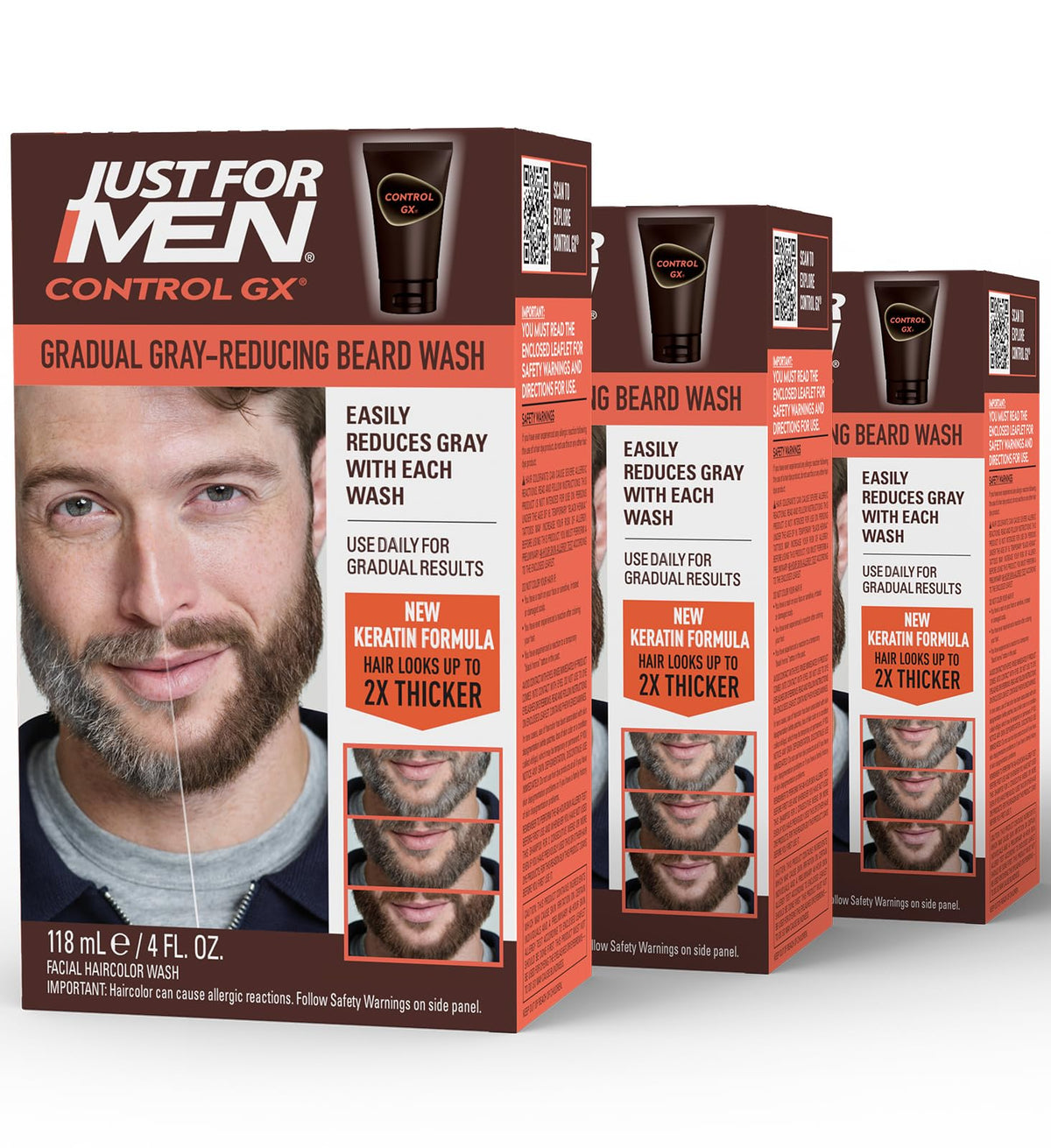 Just for Men Control GX Beard Wash 4 Fl Oz front view