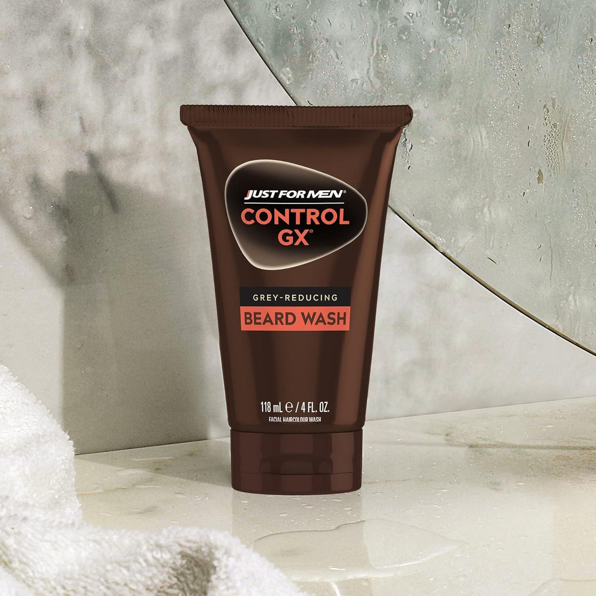 Just for Men Control GX Beard Wash cap open showing product