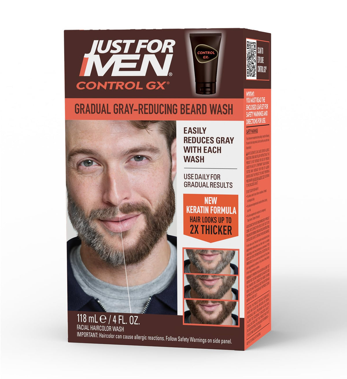 Just for Men Control GX Beard Wash front view 4 fl oz