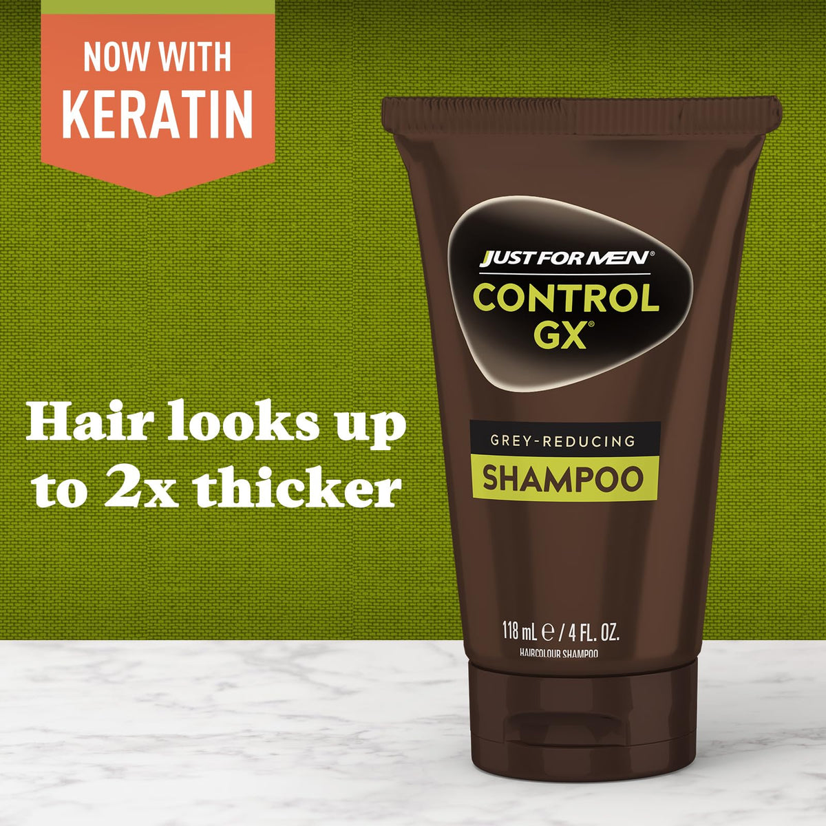 Just for Men Control GX Shampoo in bathroom setting
