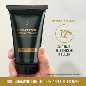 Just for Men Control GX + THK Shampoo & Conditioner bottle side view