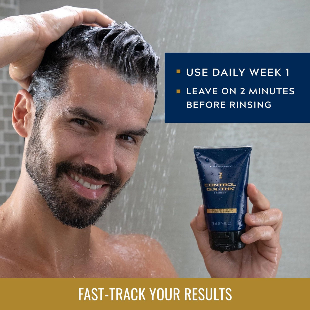 Just for Men Control GX + THK Thickening Shampoo 4 Fl Oz with cap open