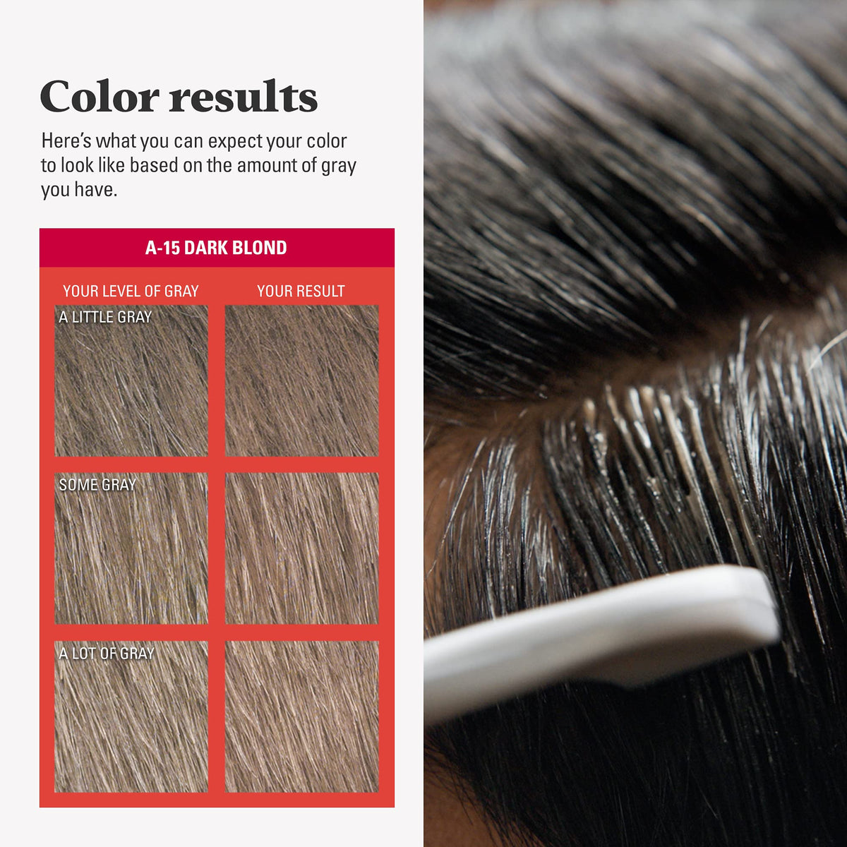 Just for Men Easy Comb-In Color Dark Blond results after application