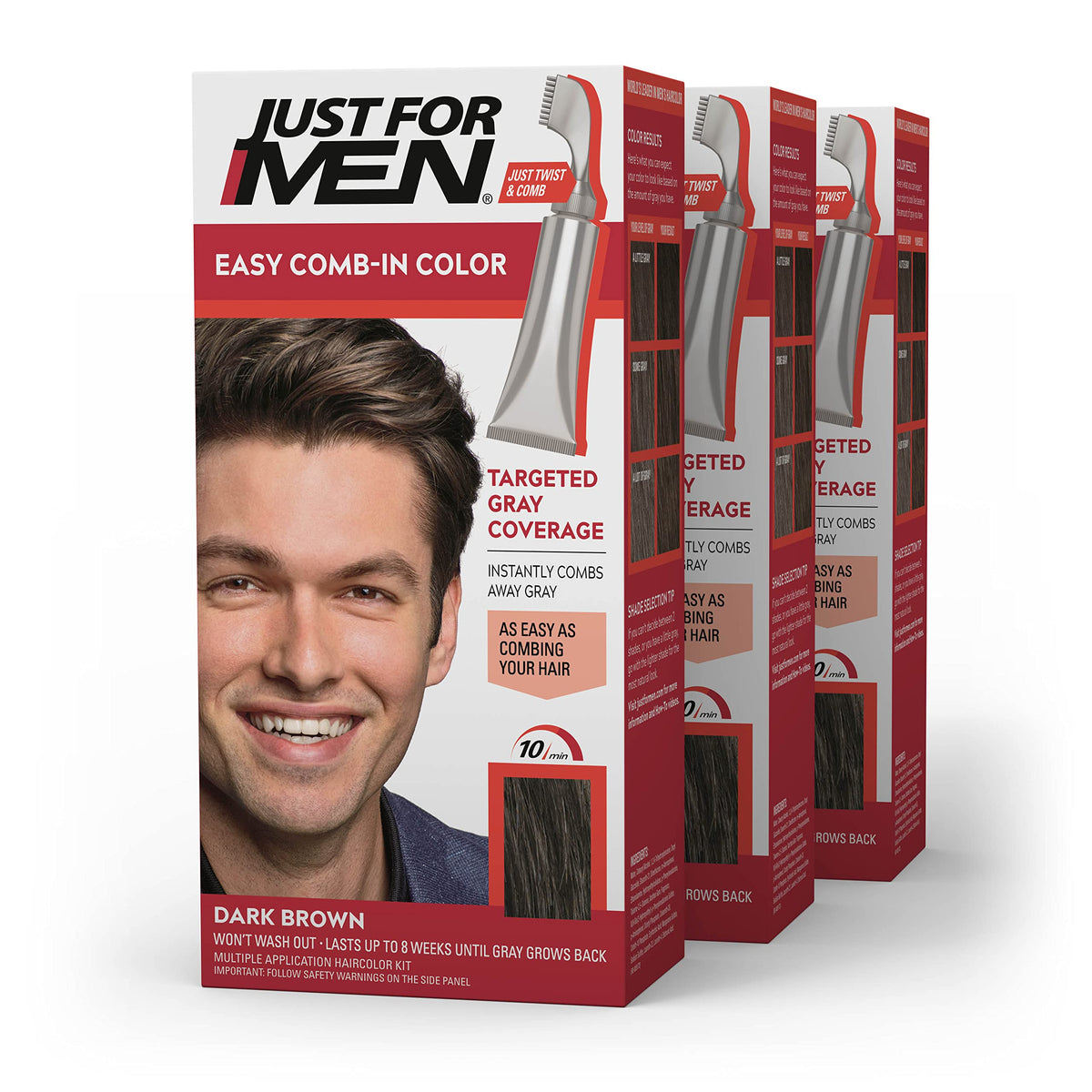 Just for Men Easy Comb-In Color Dark Brown A-45 front view