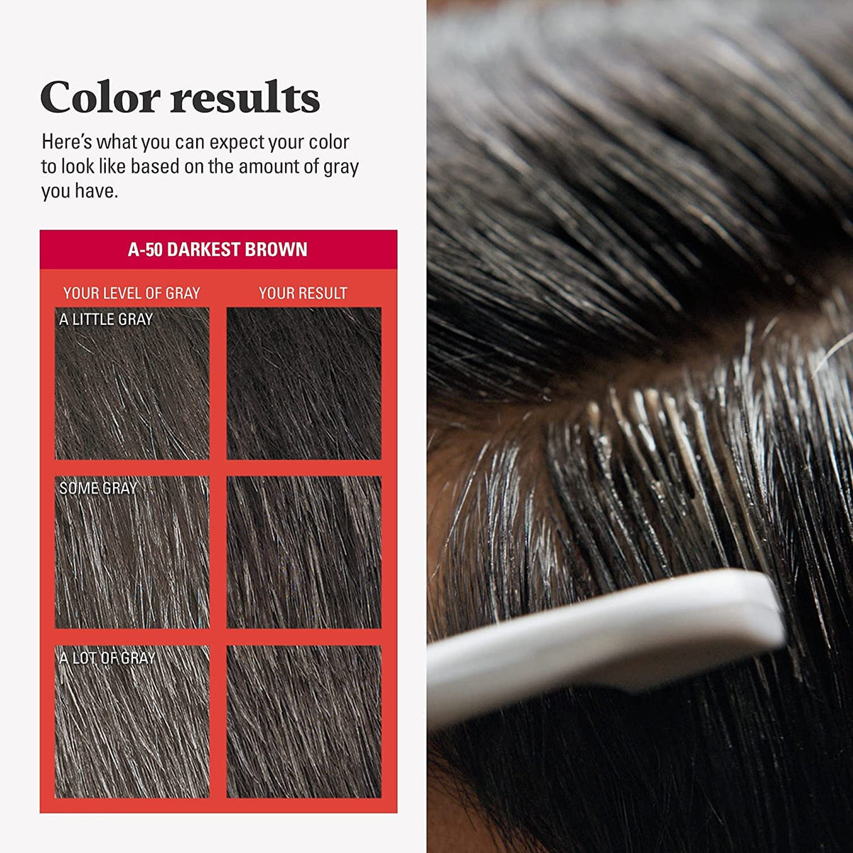 Just for Men Easy Comb-In Color Darkest Brown A-50 shade options