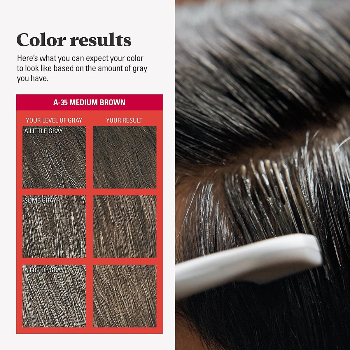 Just for Men Easy Comb-In Color Medium Brown results on hair
