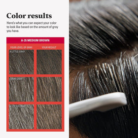 Just for Men Easy Comb-In Color Medium Brown results on hair