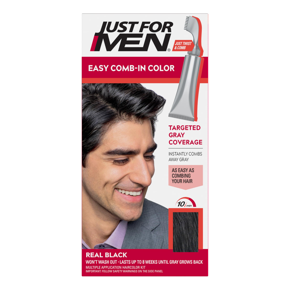 Just for Men Easy Comb-In Color, Real Black A-55 front view