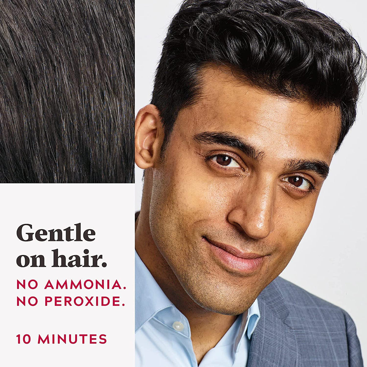 Just for Men Easy Comb-In Color Rich Black application process demonstration