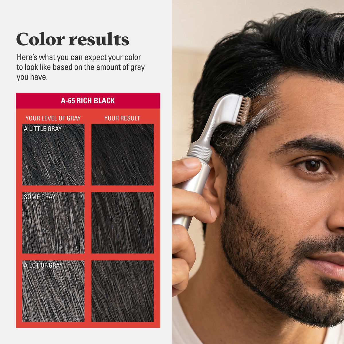 Just for Men Easy Comb-In Color Rich Black shade comparison chart