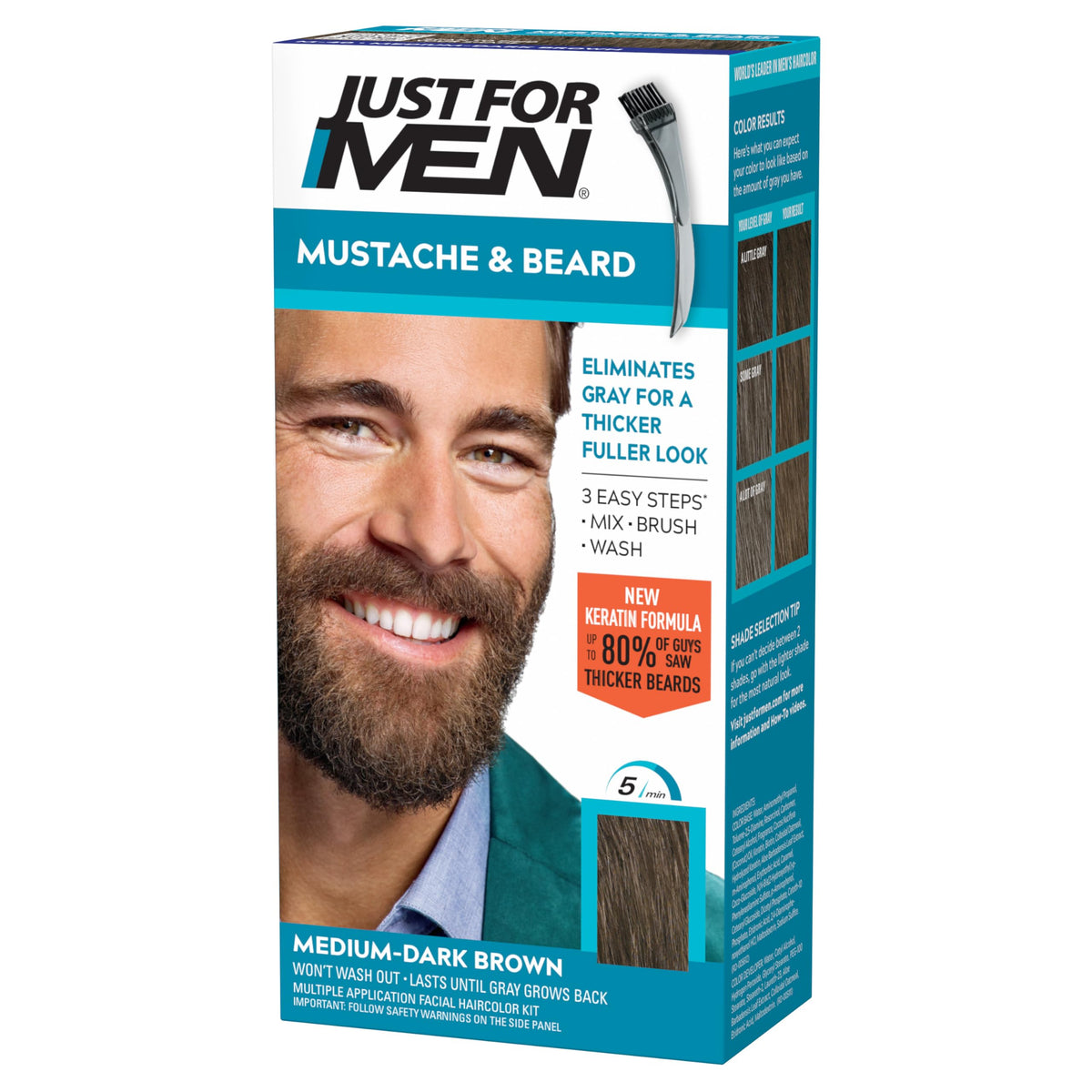 Just for Men Mustache & Beard Color M-40 packaging front view