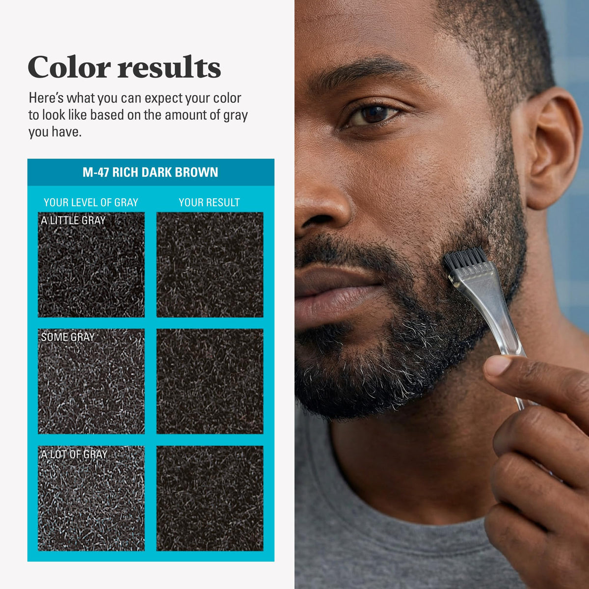 Just for Men Mustache & Beard Dye before and after application