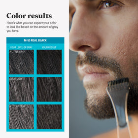 Just for Men Mustache & Beard Dye Black M-55 on a bathroom counter