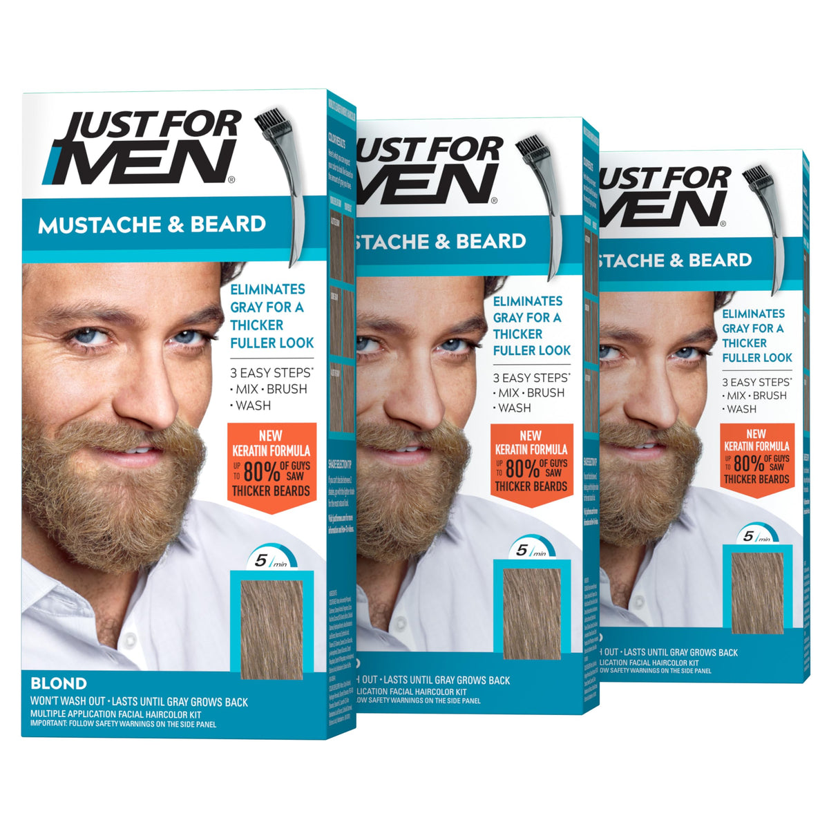 Just for Men Mustache & Beard Dye Blond M-10/15 front view