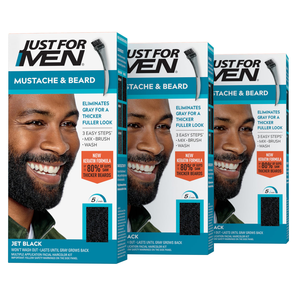Just for Men Mustache & Beard Dye Jet Black M-60 front view