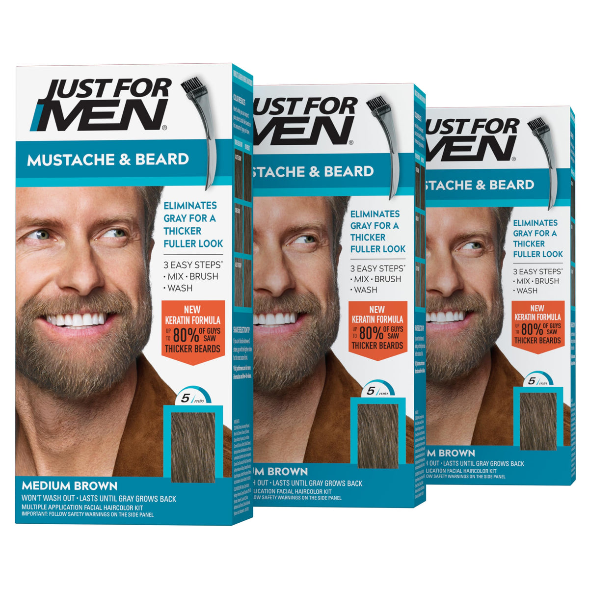 Just for Men Mustache & Beard Dye Medium Brown M-35 front view