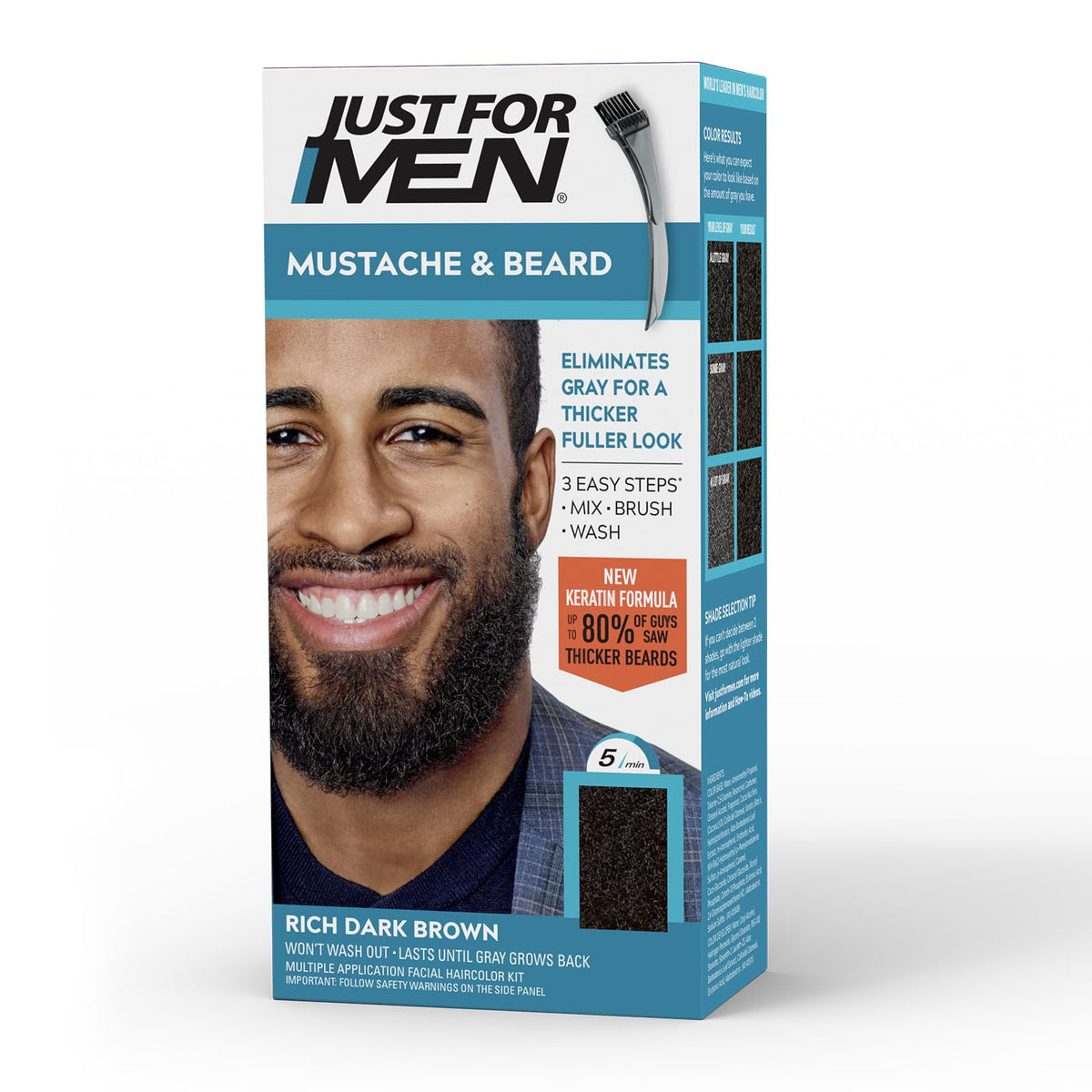 Just for Men Mustache & Beard Dye Rich Dark Brown M-47 front view