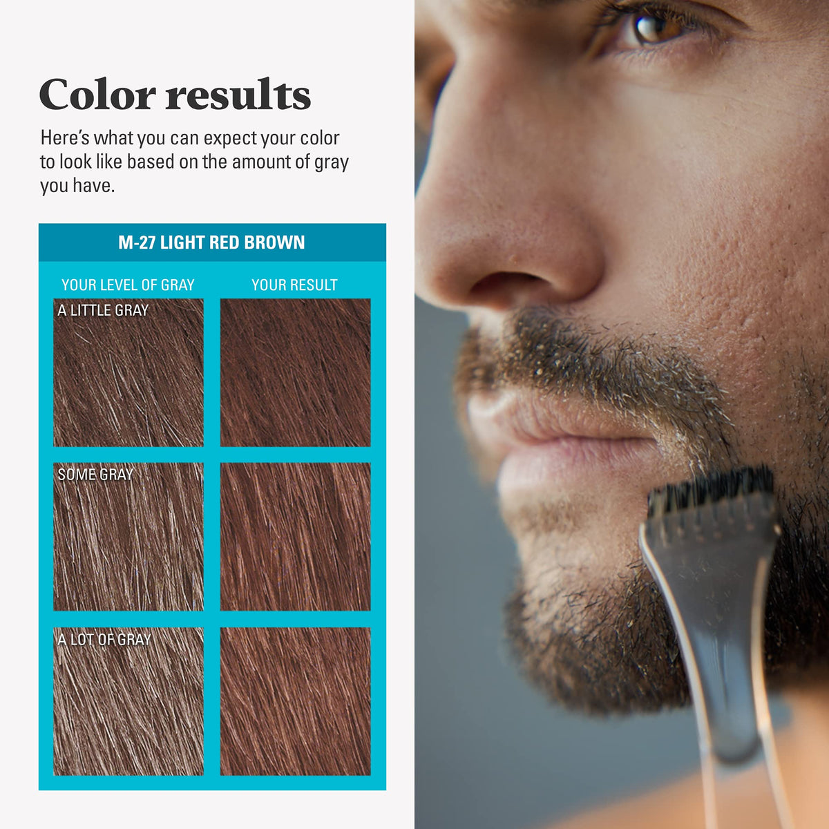 Just for Men Mustache & Beard Dye showing ingredients Biotin and Aloe