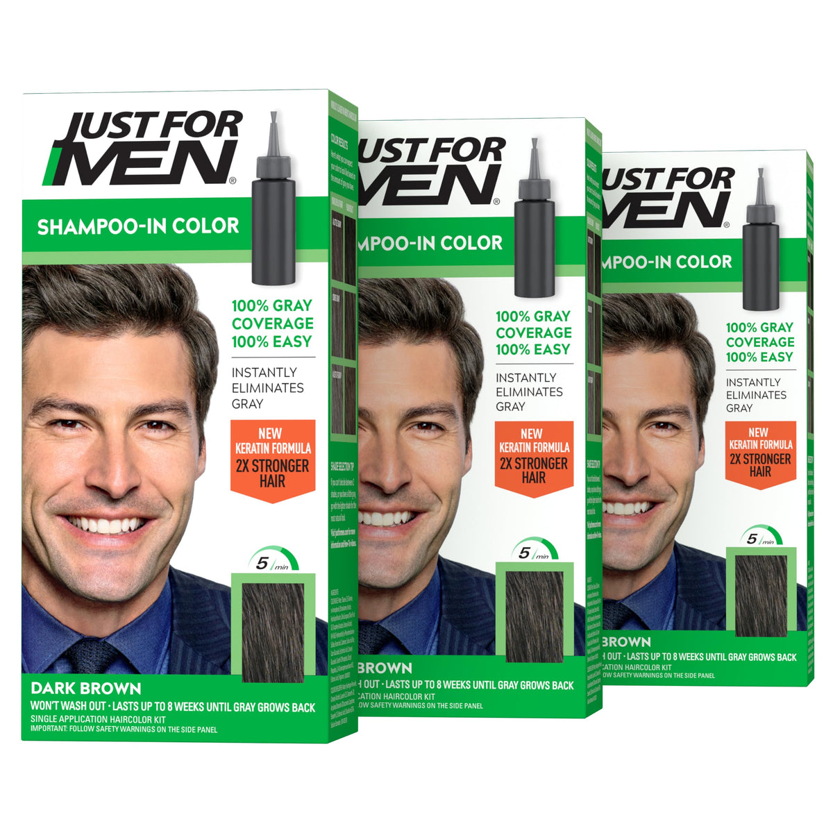 Just for Men Shampoo-In Color Dark Brown H-45 front view