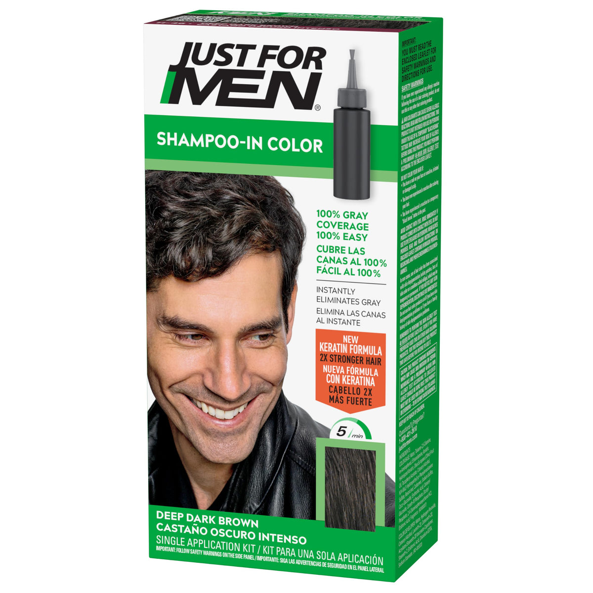 Just for Men Shampoo-In Color Deep Dark Brown H-46 front view