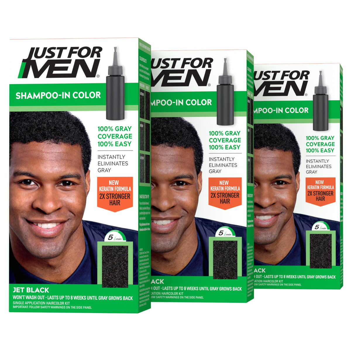 Just for Men Shampoo-In Color Jet Black H-60 front view