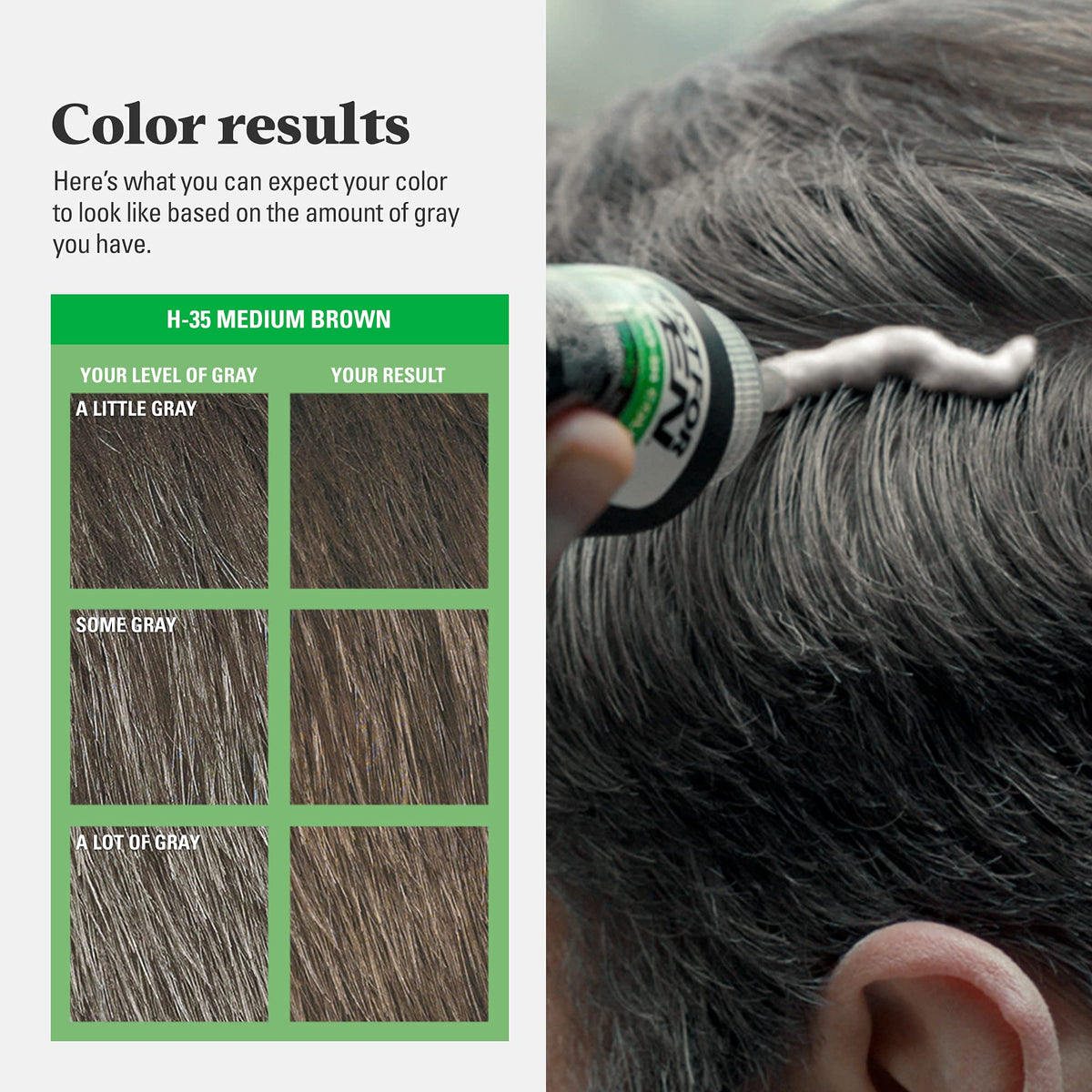 Just for Men Shampoo-In Color Medium Brown H-35 application process