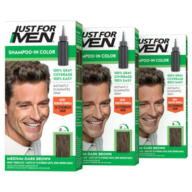 Just for Men Shampoo-In Color Medium-Dark Brown 3 Pack front view
