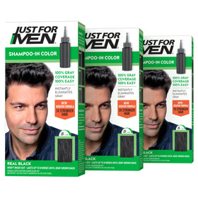 Just for Men Shampoo-In Color Real Black H-55 front view
