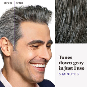 Just for Men Touch of Gray Dark Brown T-45 in use on hair