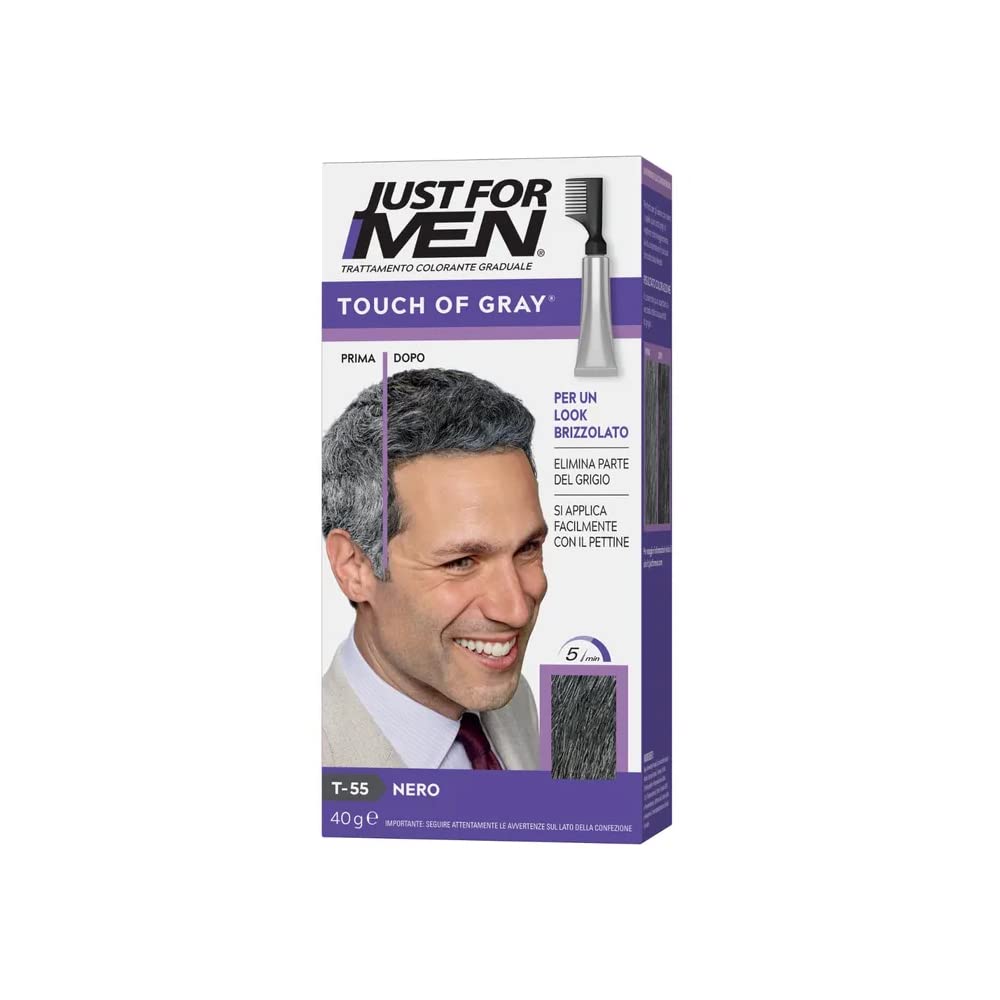 Just for Men Touch of Gray Hair Colour Black T-55 3 Pack front view