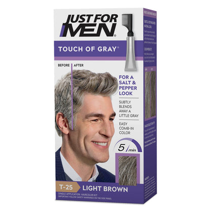 Just for Men Touch of Gray Light Brown T-25 front view