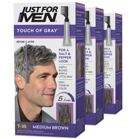 Just for Men Touch of Gray Medium Brown T-35 front view