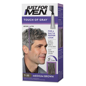 Just for Men Touch of Gray Medium Brown T-35 front view