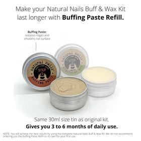 Just Like Jane Natural Nails Gentle Buffing Paste showing texture on a fingertip