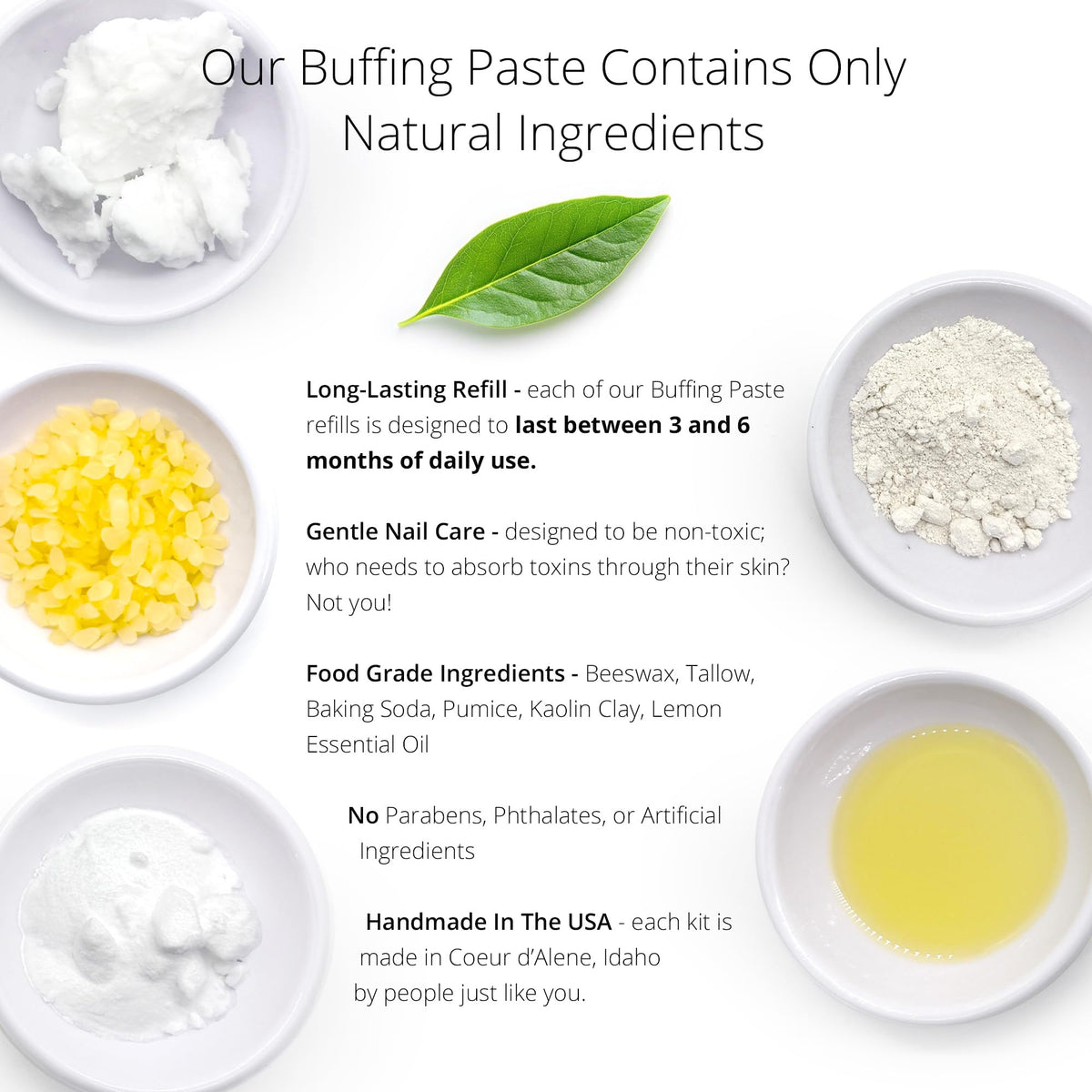 Just Like Jane Natural Nails Gentle Buffing Paste with ingredients displayed