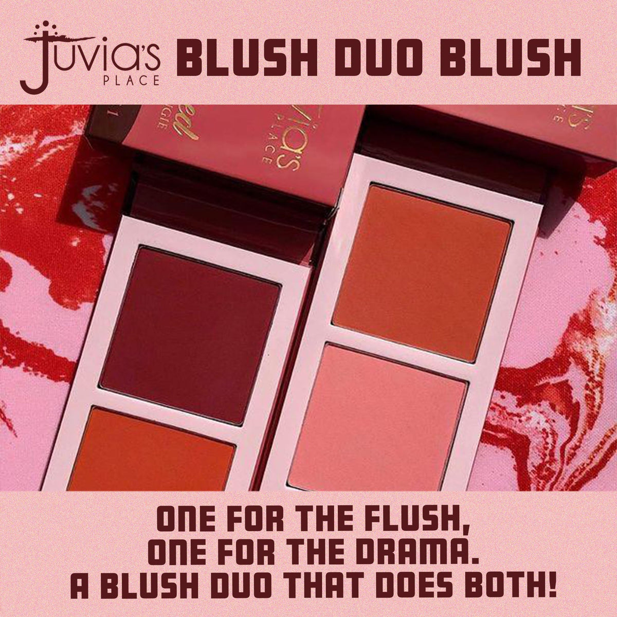 Juvia's Place Duo Blush Vol. 2 in a makeup setup